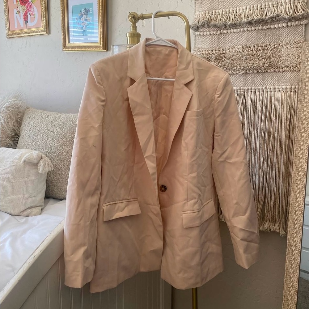 Amazon Cream Blazer Structured Suit Jacket